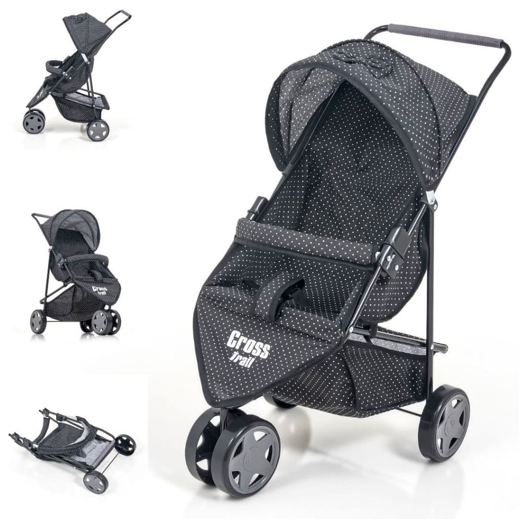 Carrinho de Boneca 3 Rodas exclusivo na estampa preto Bebê Reborn