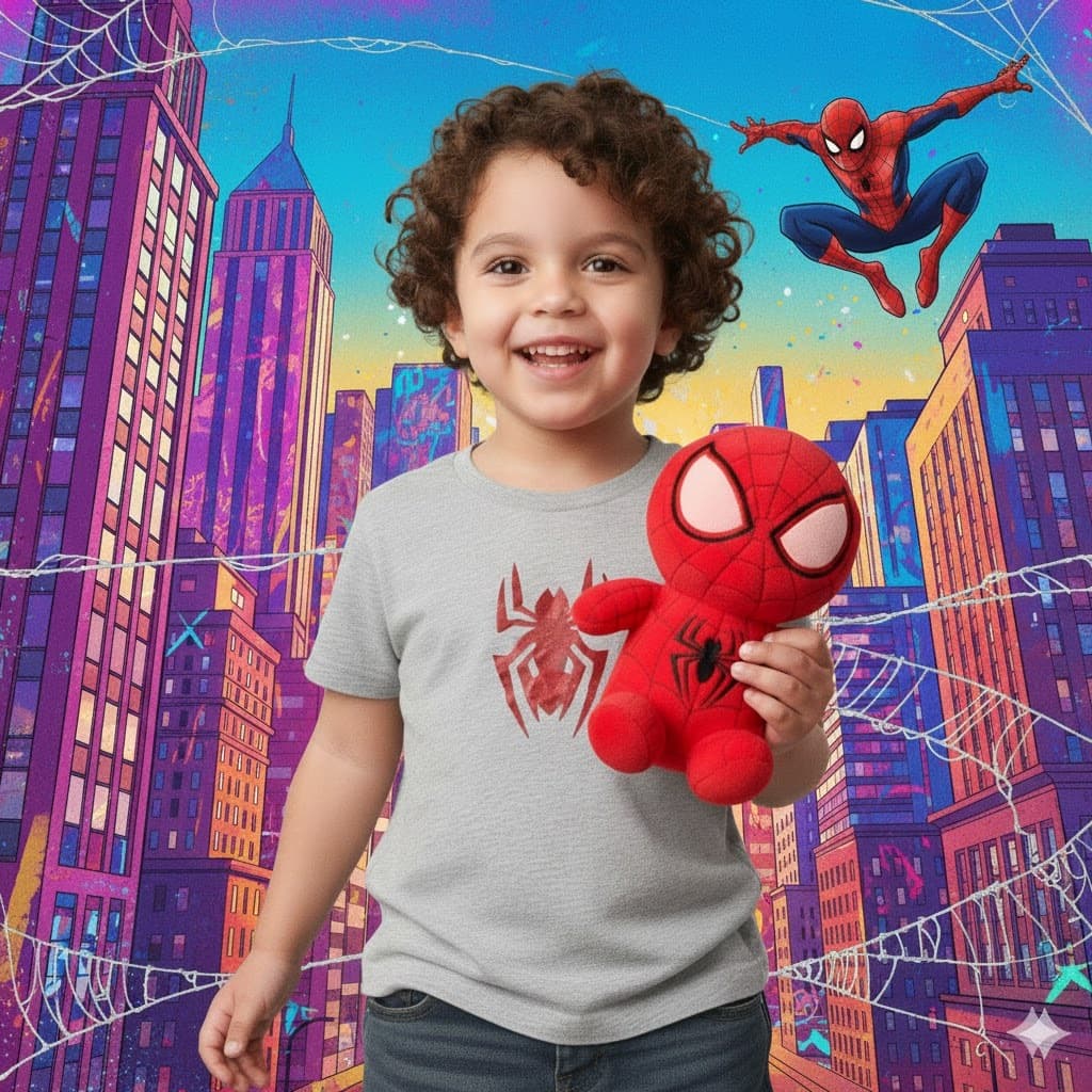 Pelucia Homem Aranha Preto E Vermelho 25 Cm Fofinho Peludinho