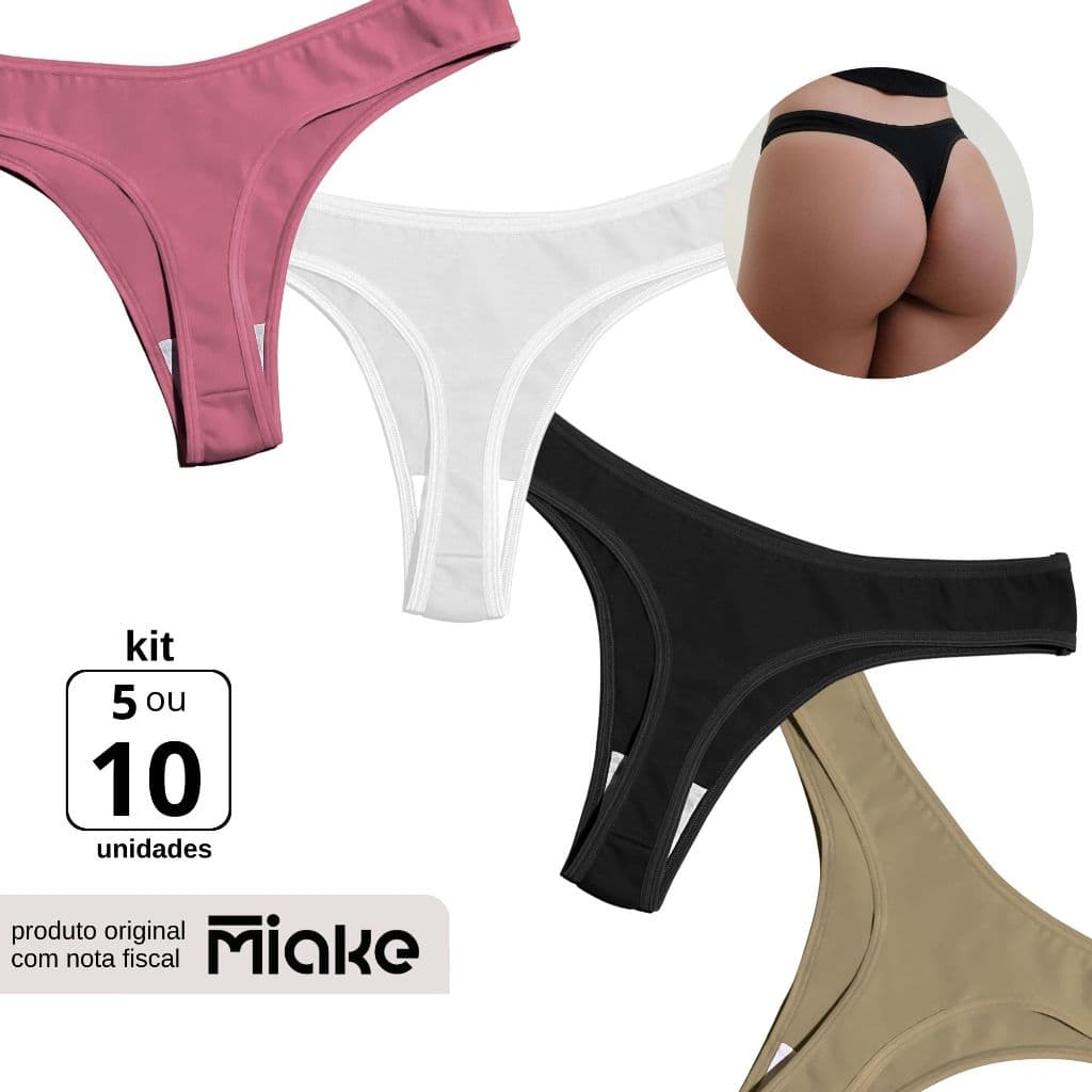 Kit Calcinhas Fio Dental Algodão Conforto Cotton Feminina Atacado