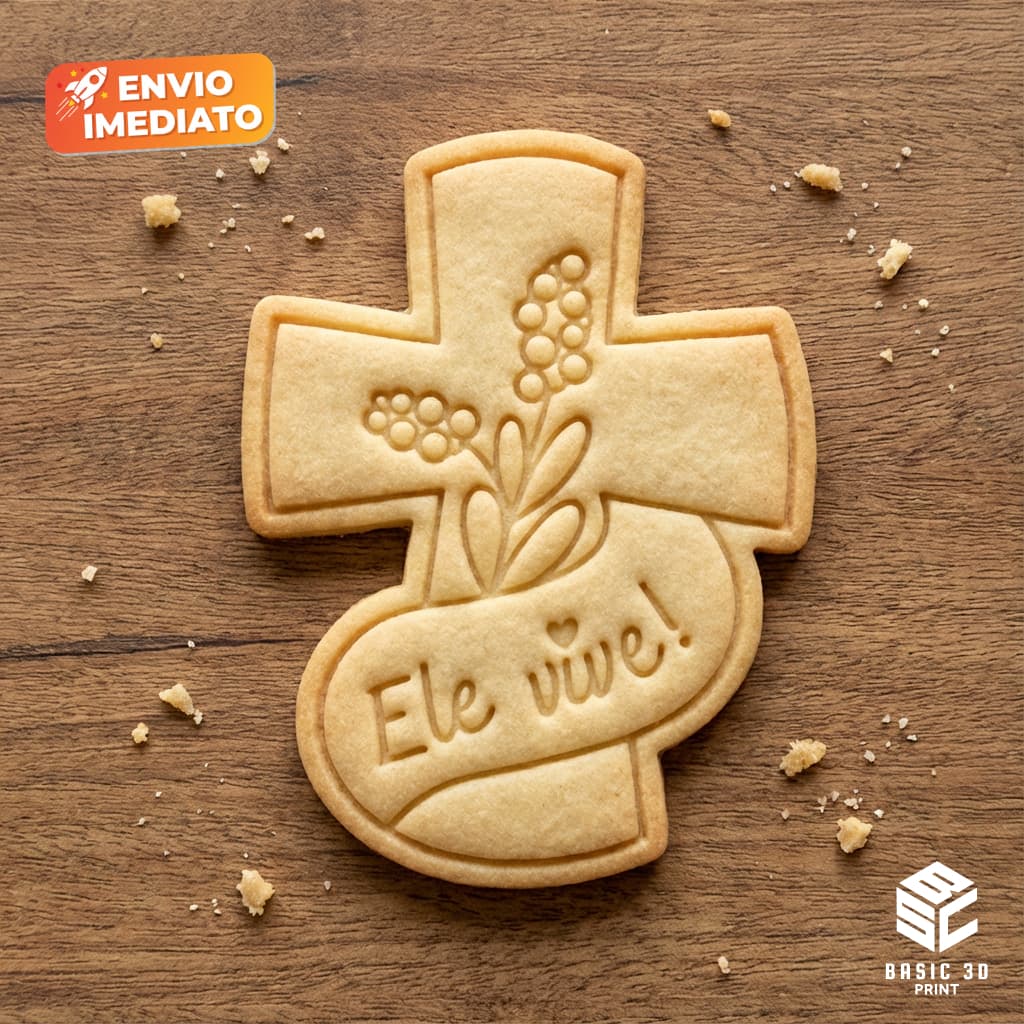 Cortador e marcador de biscoitos Ele Vive! Amanteigado 6,5cm Molde Biscoito Confeiteira Artesanal