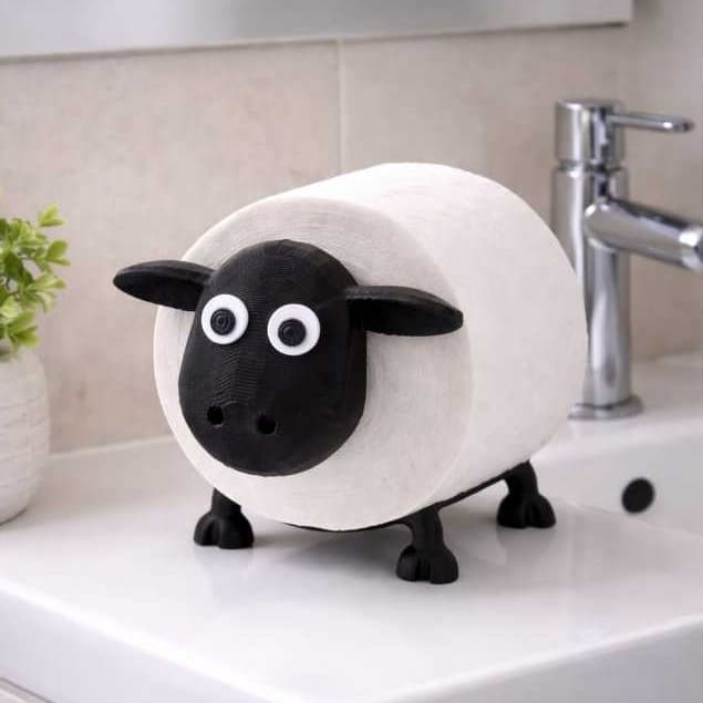 Porta Papel Higiênico Divertido Ovelha | Suporte de Banheiro Shaun