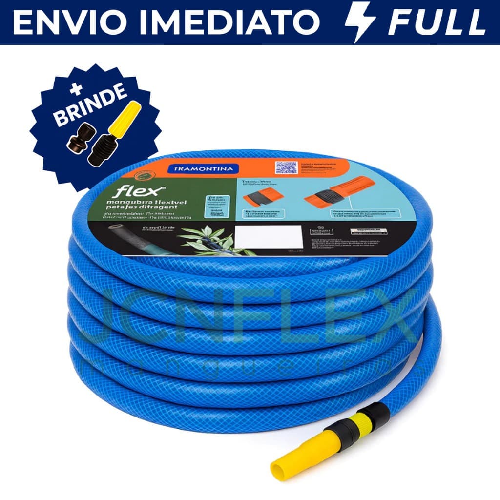 Mangueira de Jardim Trançada Reforçada Completa - Flexivel 10/15/20/25/30/35 Metros PROMOÇÃO