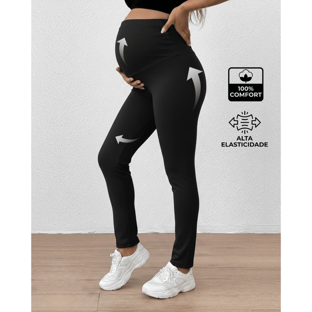 Calça Gestante Legging Maternidade Casual Alto Conforto sustentação cós alto calça para grávida