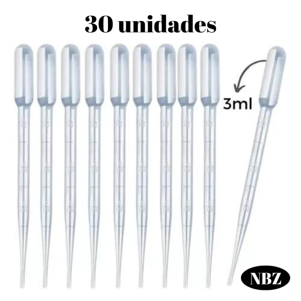 Pipeta Plástica 3ml com Graduação em Alto-Relevo