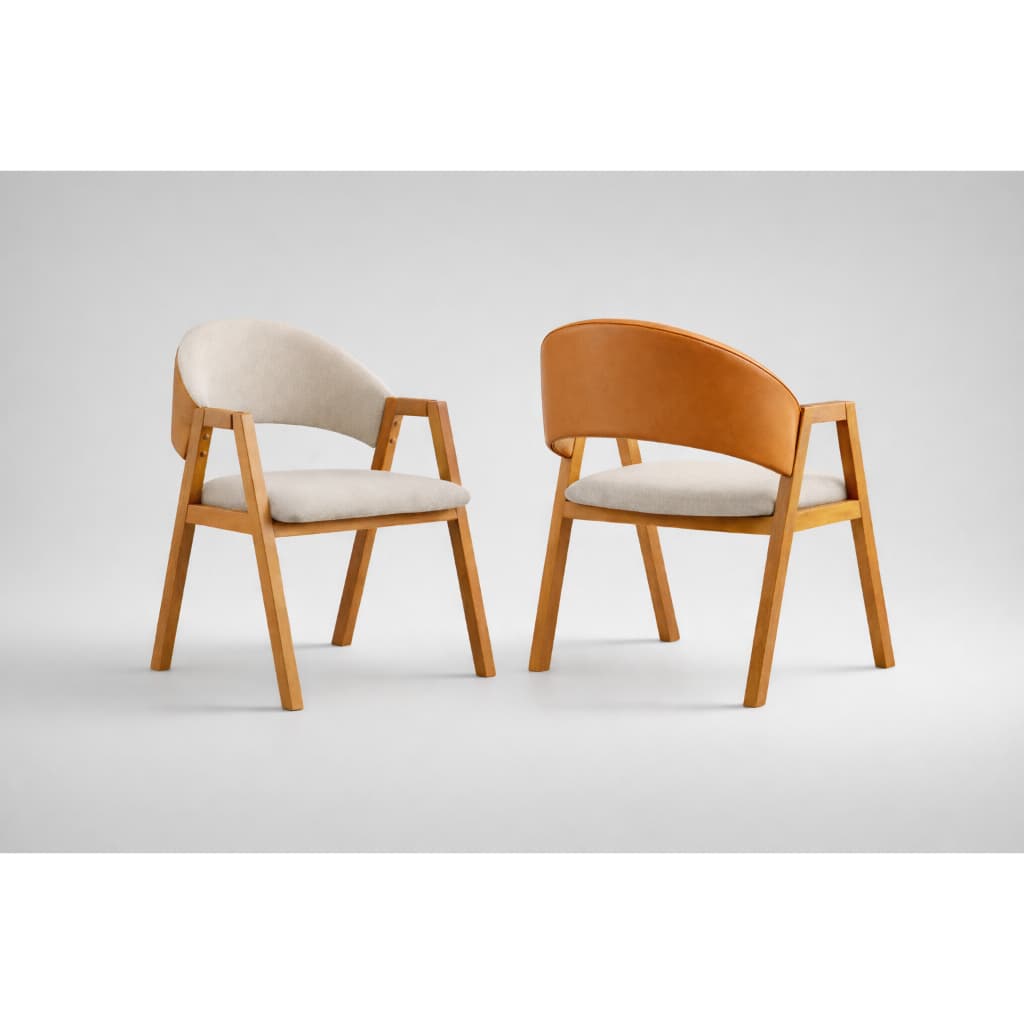 Kit 2 Cadeira de Jantar Gaspalar Estrutura 100% Madeira Design Luxo Moderna Decorativa Rústica Estofada