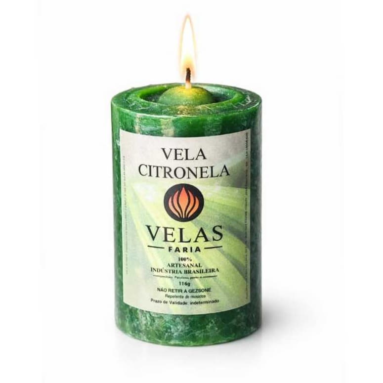 Vela Mini Citronela Repelente para Mosquitos Extra Forte 100% Parafina Pura 113g 1 Peça