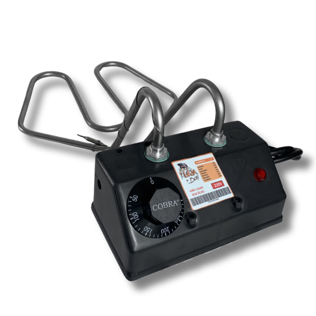 Resistencia Eletrica de Fritadeira 7 Litros 3000w Inox Industrial c/Termostato Potente Fritador Boni