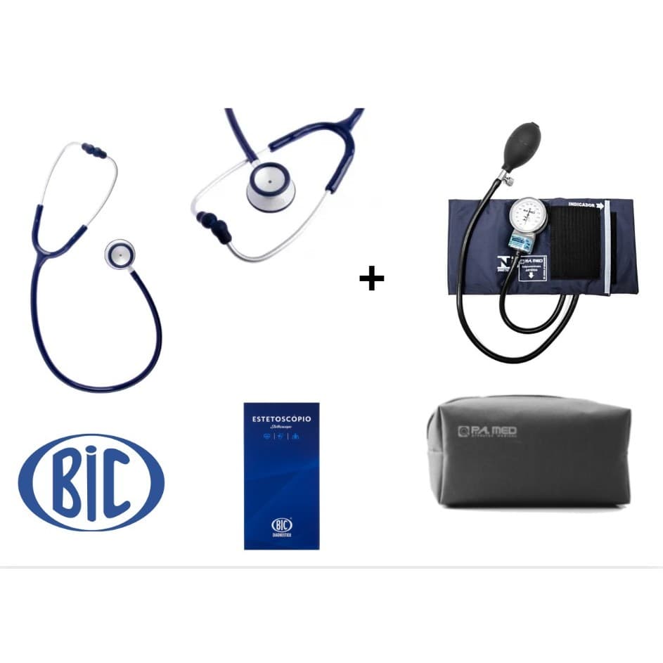 Kit Estetoscópio Bic Eficacce + Aparelho De Pressão P.A. Med