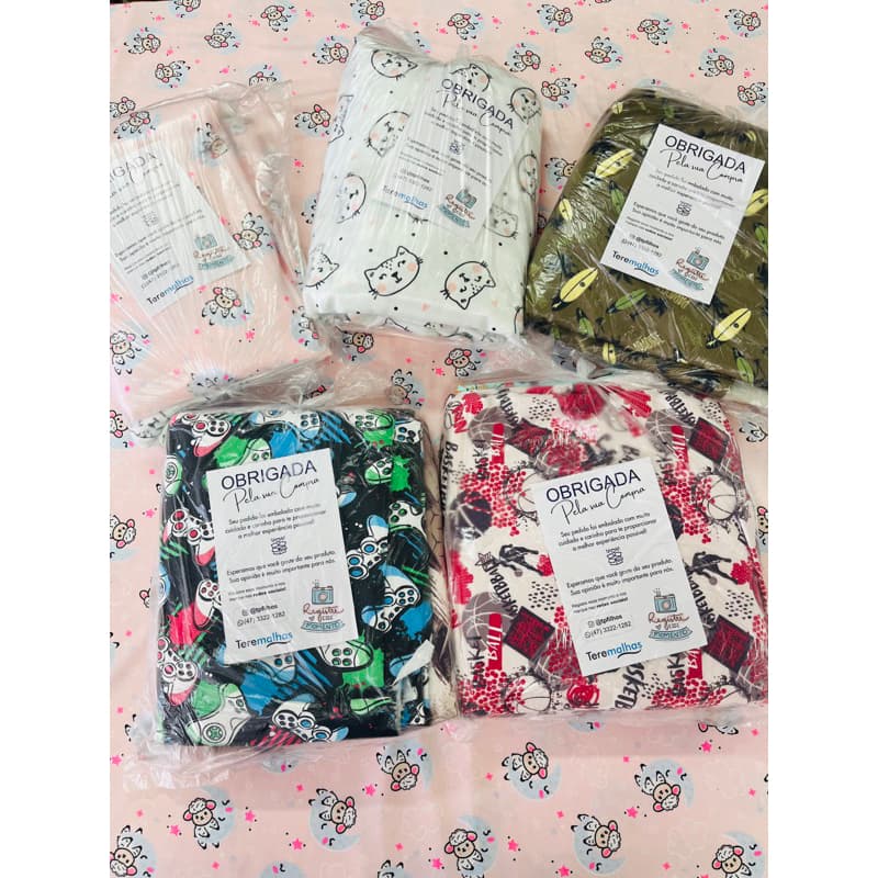 1KG de Retalhos de Microfibra, Poliamida, suplex  e Semelhantes – Estampas Menino ou Menina