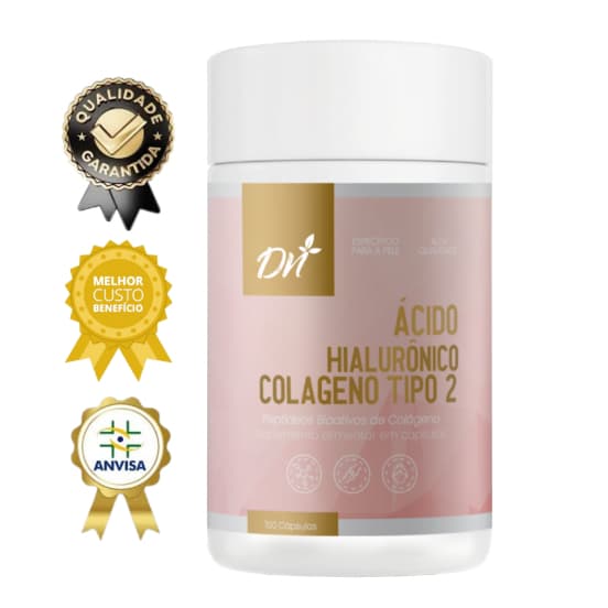 Ácido Hialurônico + Colágeno Tipo II  Vit C 100 Caps Denature