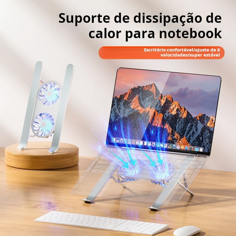 Suporte Para Notebook Com Dupla Refrigeracao Dobrável 360°Tomate