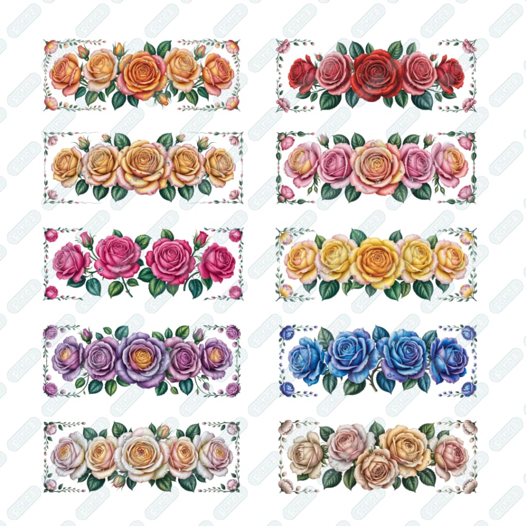 Kit 10 Decalques Termocolantes para Tecido | Transfer Têxtil | Pano de Prato e Artesanato