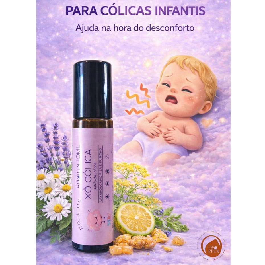 Roll On Aromaterapia Xô Cólica Baby Natural Blend Óleos Essenciais Tropfen