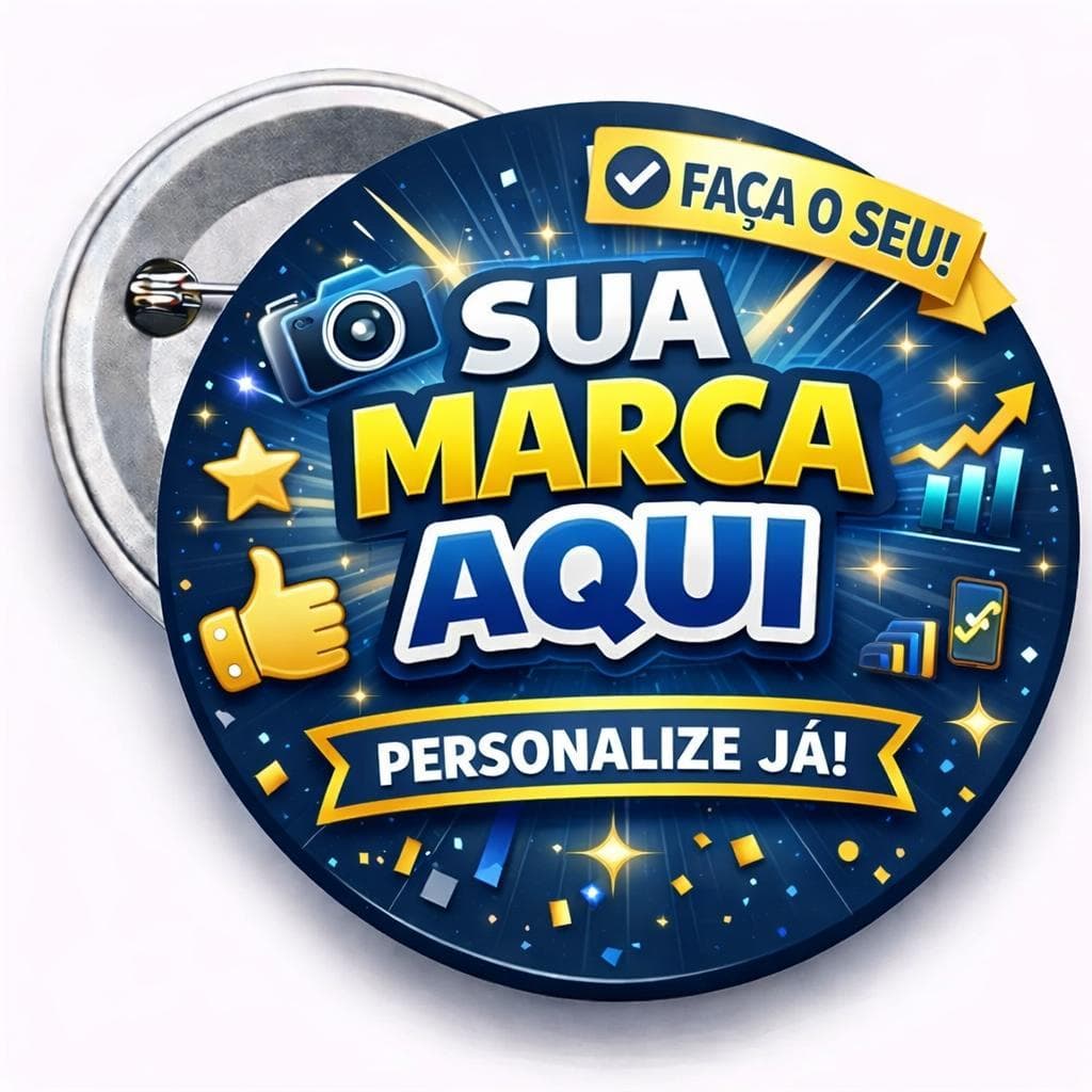 Boton Botton Button 3,5 cm Personalizados Com sua Marca - 50 unidades