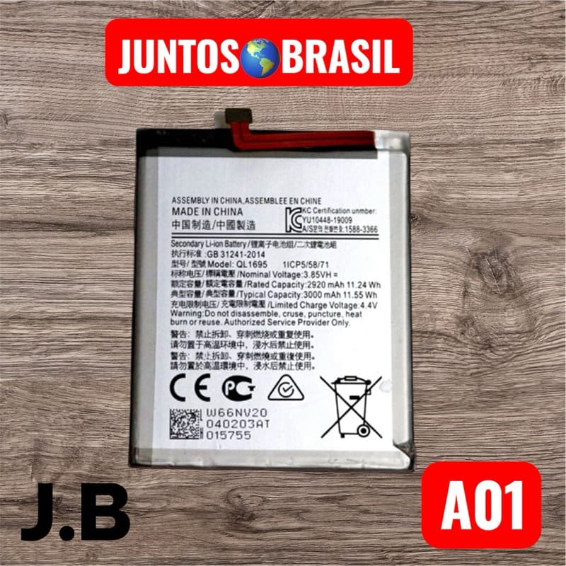 BAT COMPATIVEL A01 /A02 CORE (ORG)  NOVA COM GARANTIA 15 DIAS