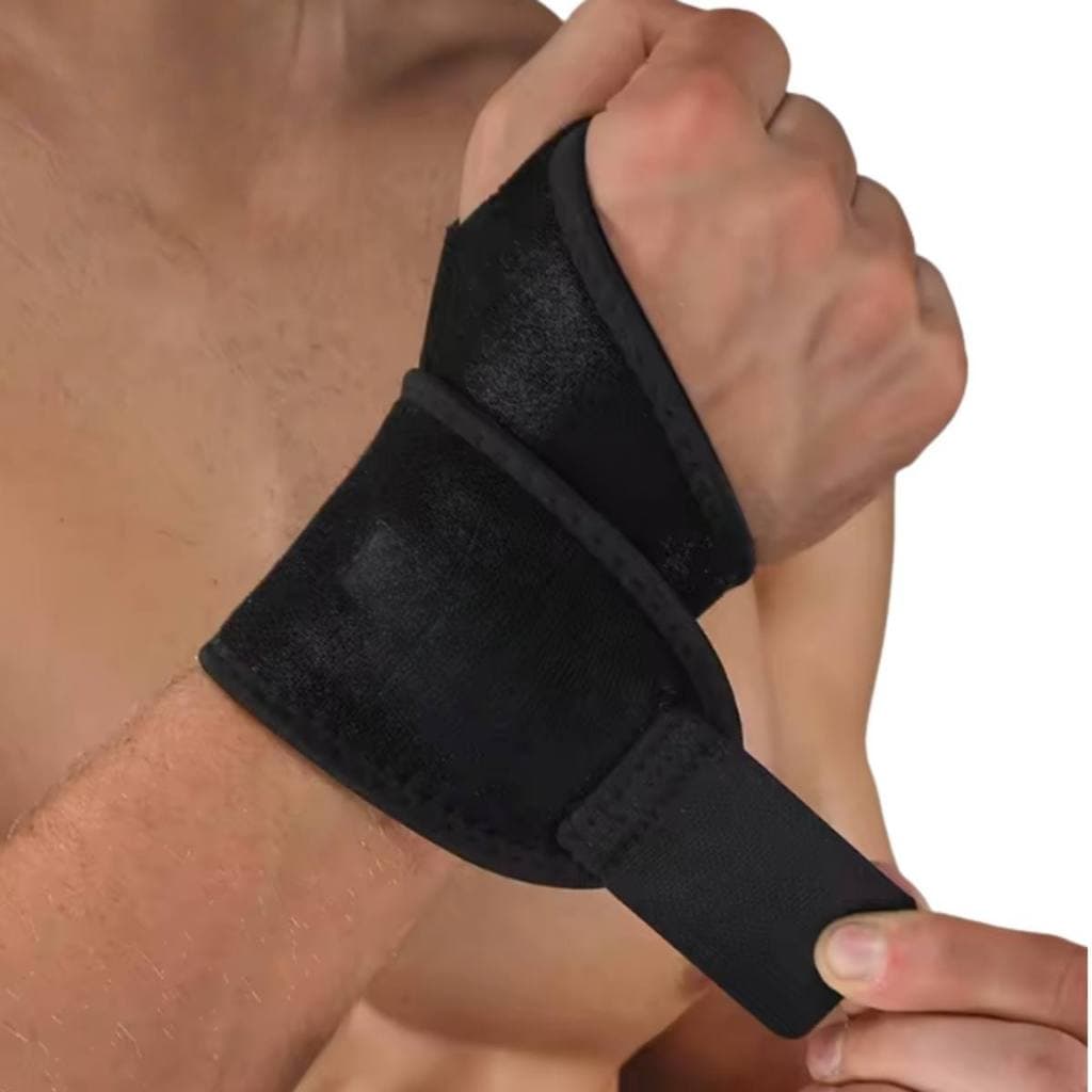Munhequeira Ajustável Velcro Tamanho único Suporte Pulso Proteção Entorses Alívio dores 