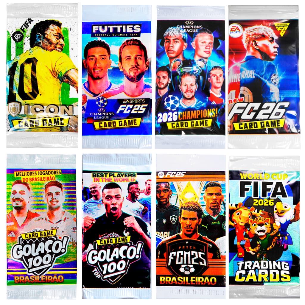 KIT 200 CARDS SORTIDOS DE FUTEBOL - FIFA, FIFA ICONS, BRASILEIRÃO, CHAMPIONS