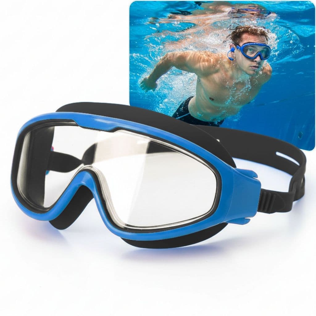 Óculos de Natação Juvenil Adulto – Proteção UV Antiembaçante Ajustável para Piscina Proteção Ouvido