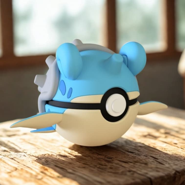 Pokebola Lapras – Impressão 3D • Colecionável • PLA Biodegradável • Alta Qualidade - Pokemon
