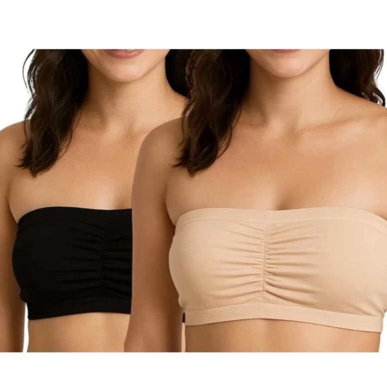 Kit 2 Sutiã Top Faixa Tomara Que Caia Bustiê Bojo Conforto Dia a Dia