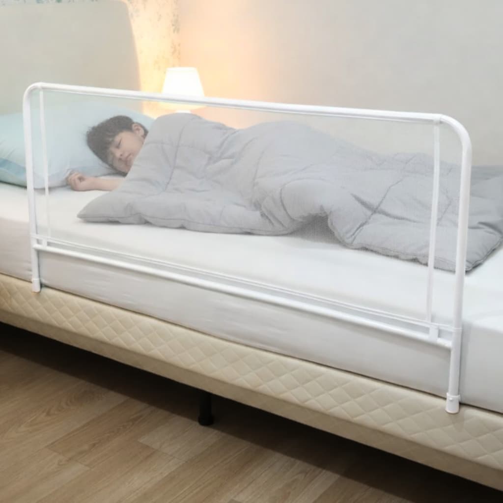 Grade De Cama Com Tela Protetora 120x54 Resistente Idosos Crianças Bebe Anti-Queda Reforçada Barreira Reforçada Proteção