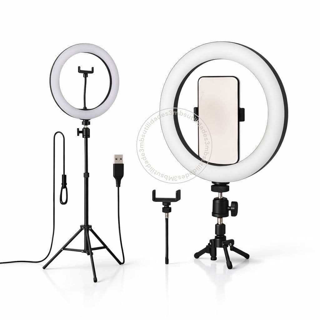 Ring Light Iluminador 10 Polegadas Com Tripé Profissional Premium Led Selfie para Celular VIP