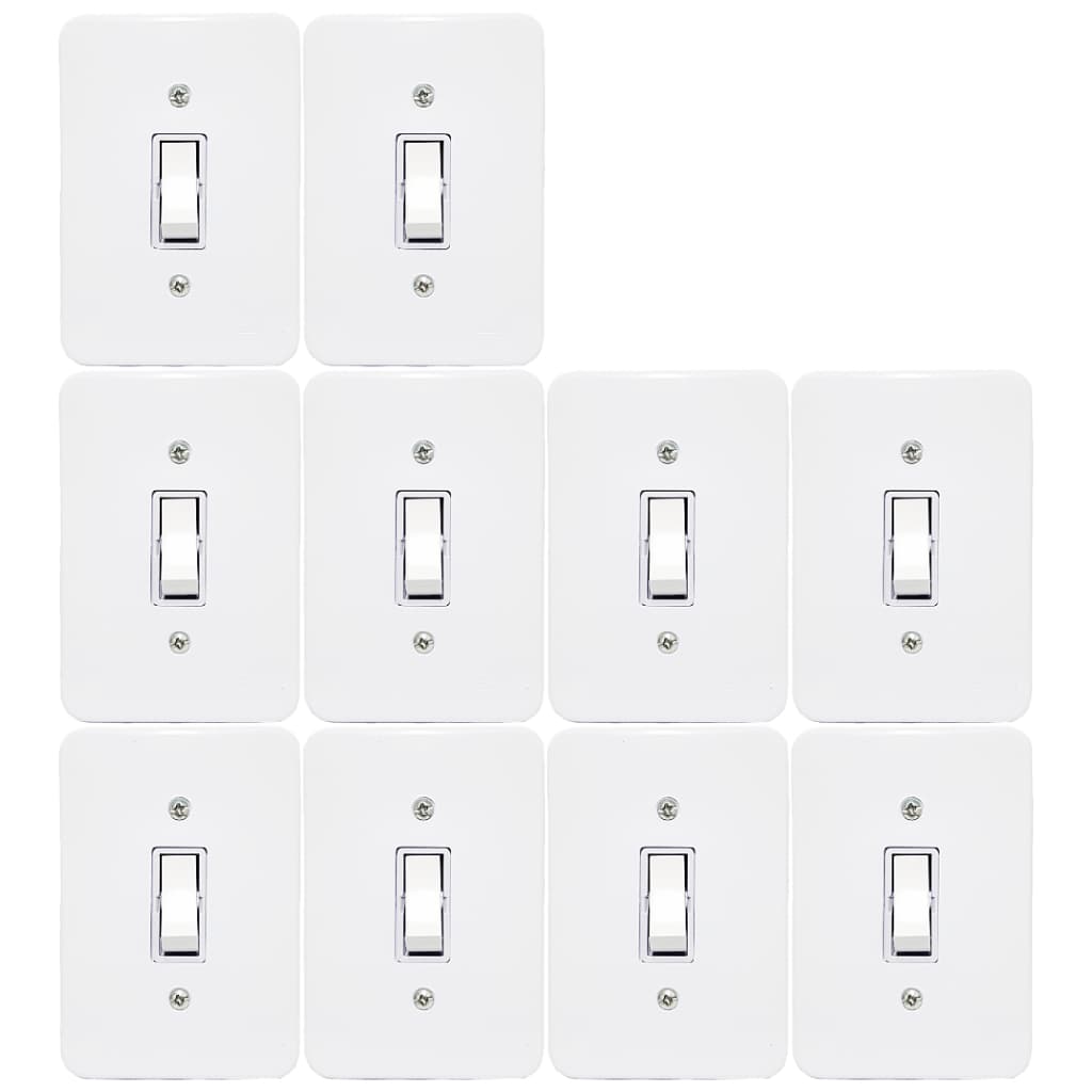 Kit Interruptor Simples Apagador de Luz De Parede Completo Bivolt