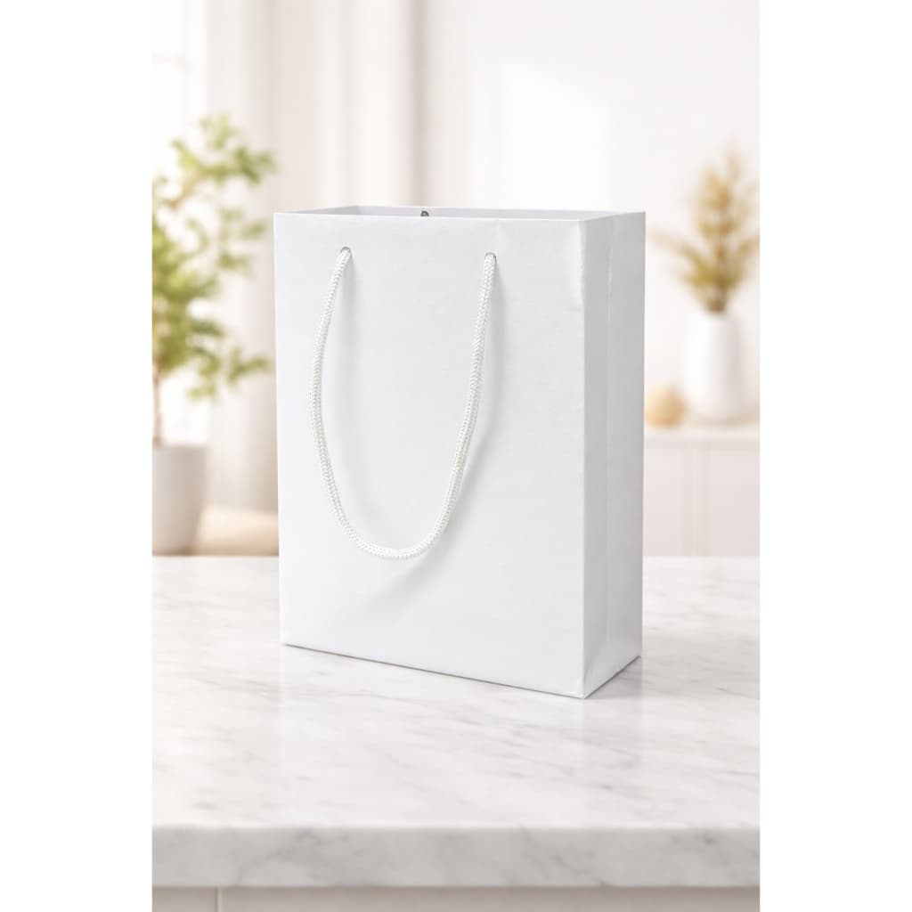 Sacola de Papel Branca 18x14x6cm 120g – Kit 10 a 50 Unidades | Bolsa para Festa, Presente e Lembrancinha