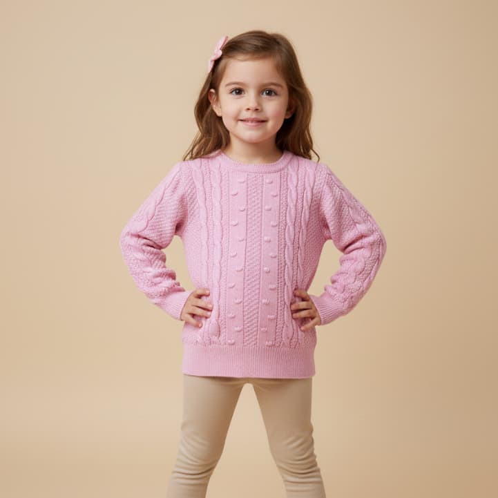 Blusa Feminina Infantil Tricot Modal Premium Blusa de frio Menina chique