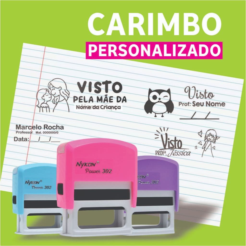 Carimbo Automático PERSONALIZADO - Tamanho 38x14 mm