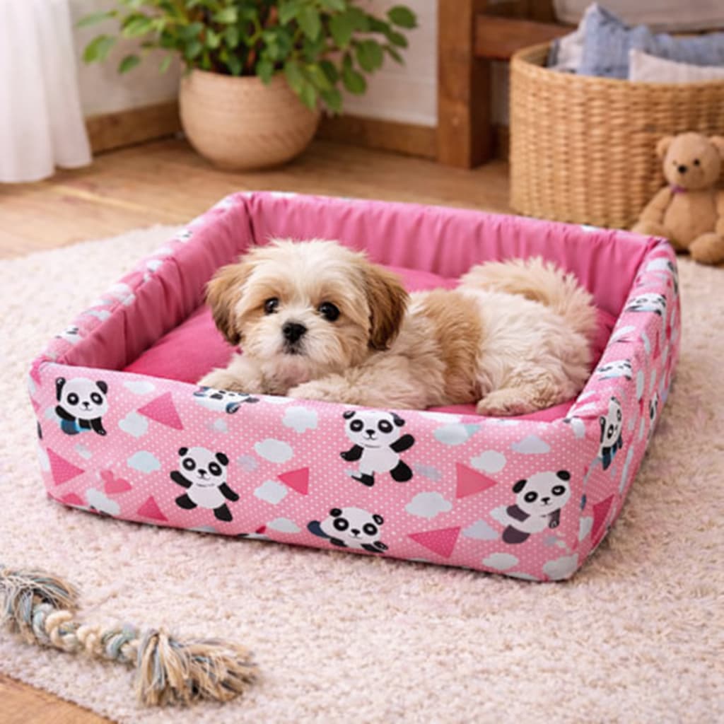 Cama Pet Quadrada para Cachorro e Gato Confortável Macia, Lavável e Antiestresse Petshop