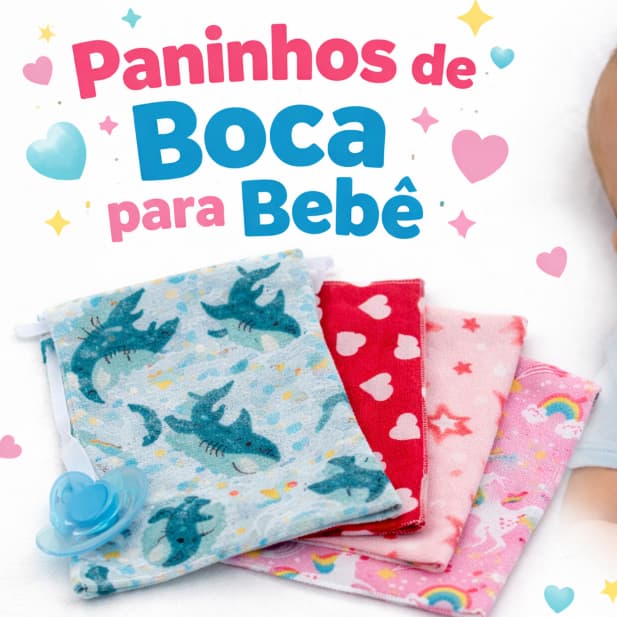 Kit Pano De Boca Para Bebê Estampas Divertidas