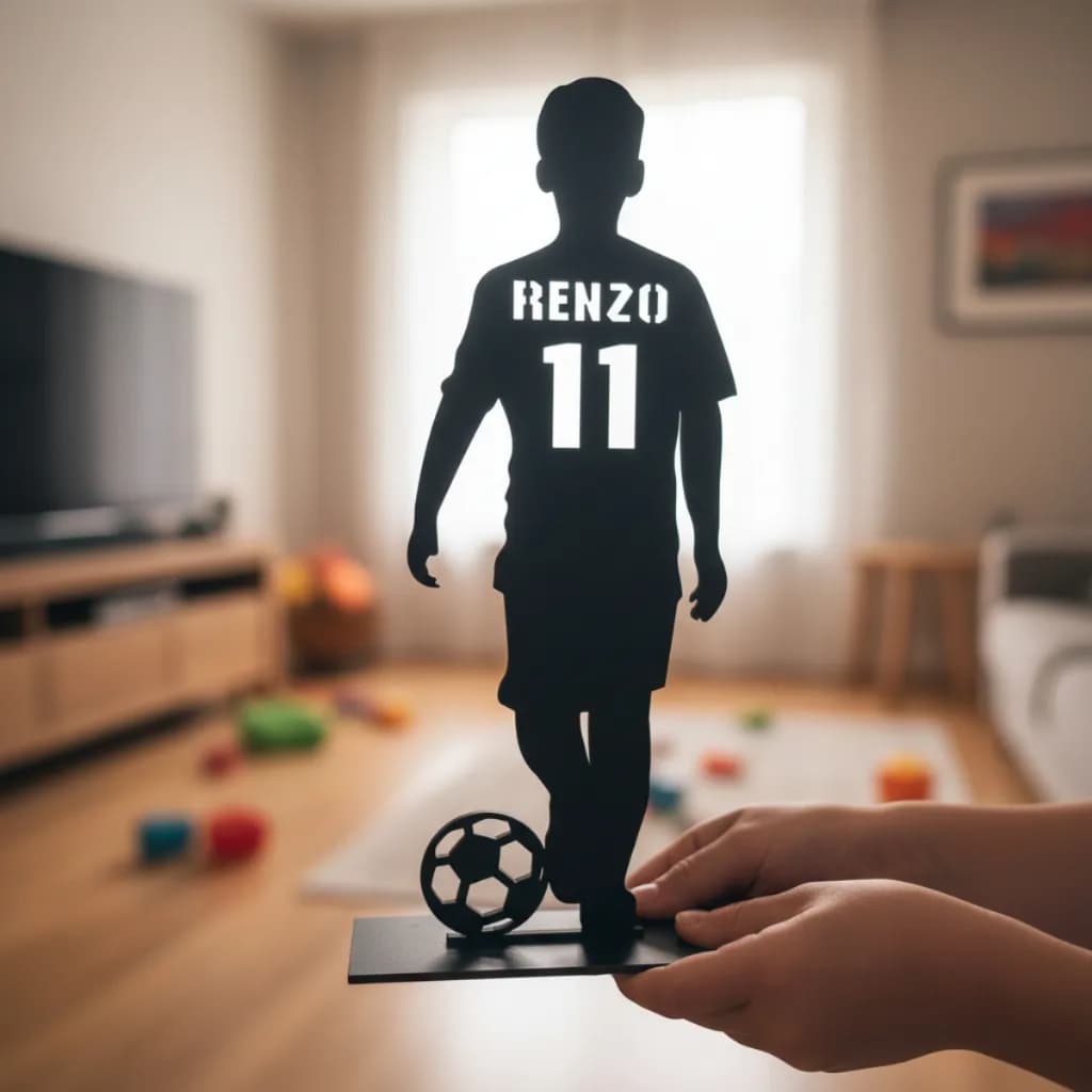 Display De Mesa Jogador Futebol Quarto Aniversario Infantil MDF