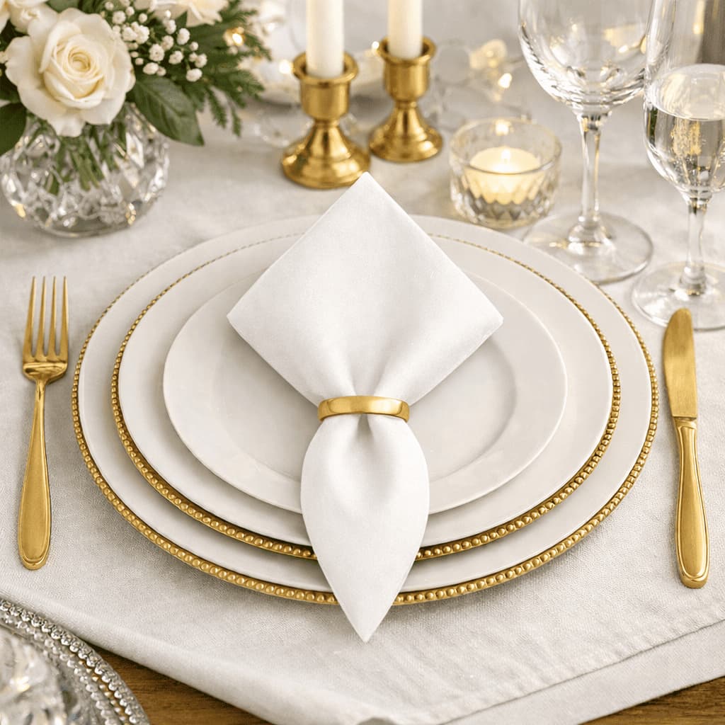 Kit 6 Guardanapos em Tecido Oxford Premium 35 x 35 Acabamento Bainha