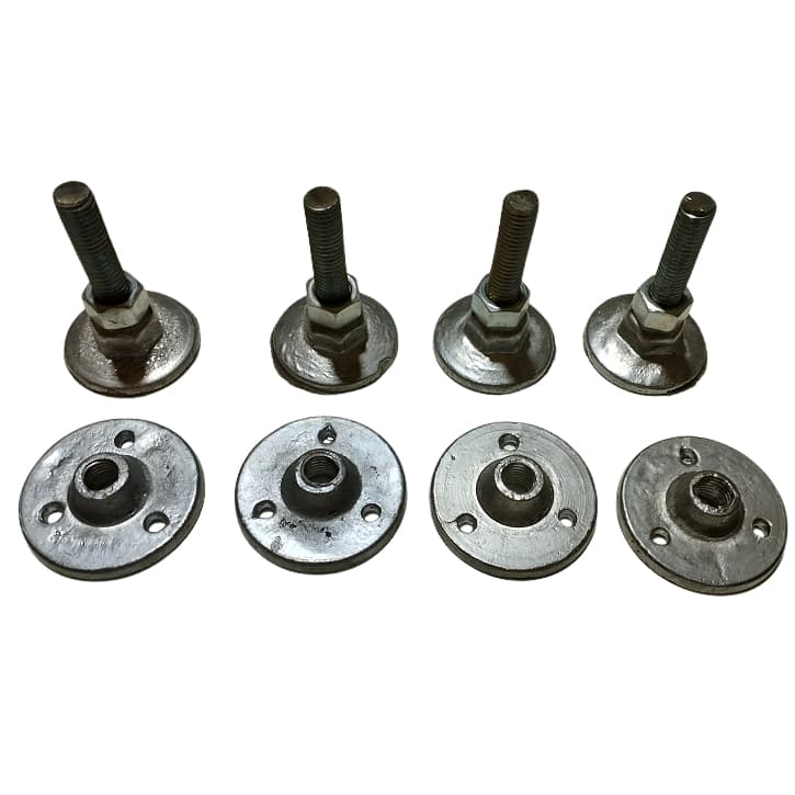 Kit 4 pés nivelador de alumínio para mesa de bilhar / sinuca