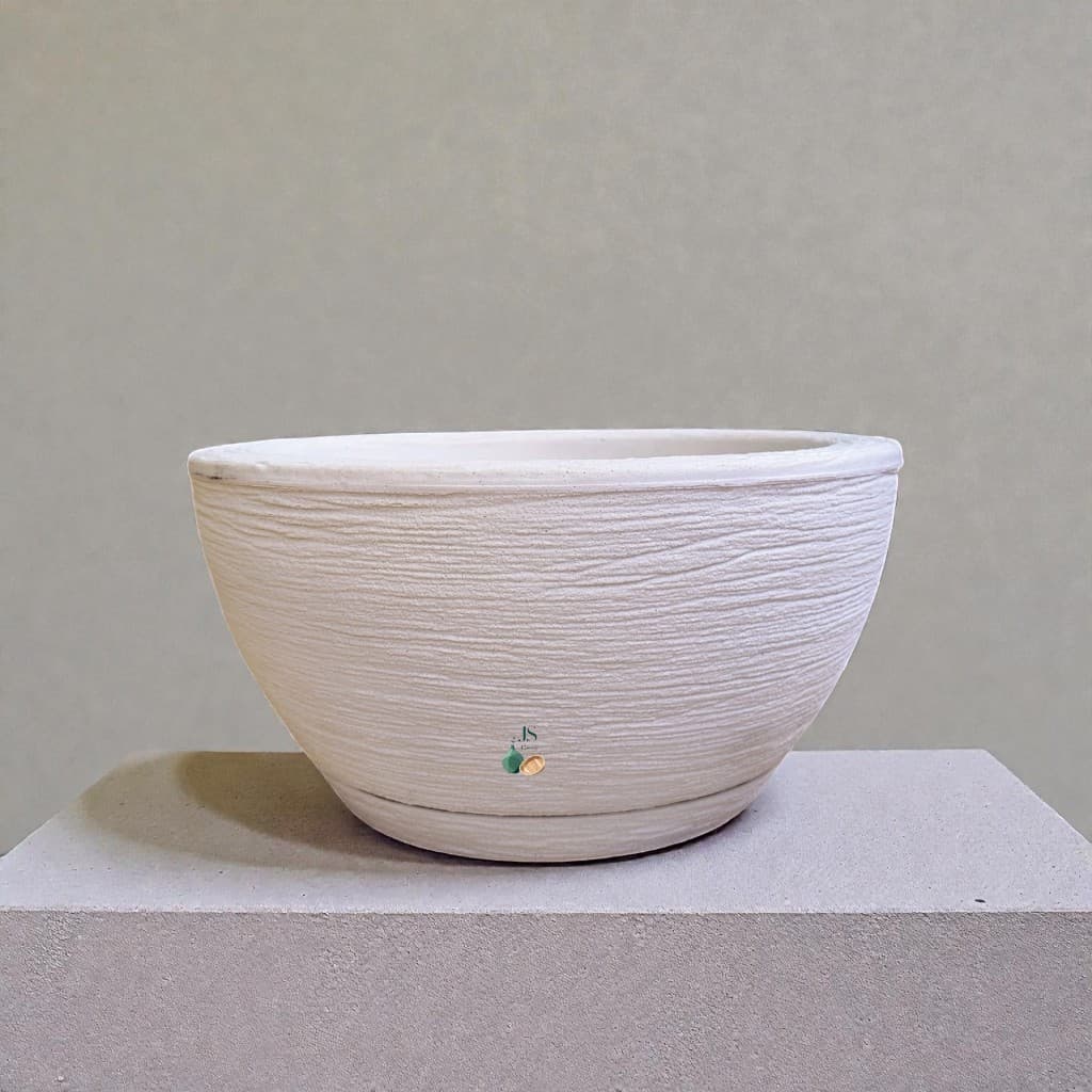 Vaso Decorativo em Polietileno para Planta Bacia Mini c/ Prato Coletor 26x13 Ideal Para Suculentas