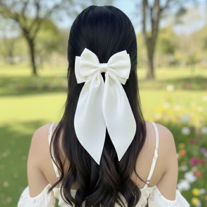 Laço de Tecido com Presilha Grande Tendência Dorama Elegante Feminino