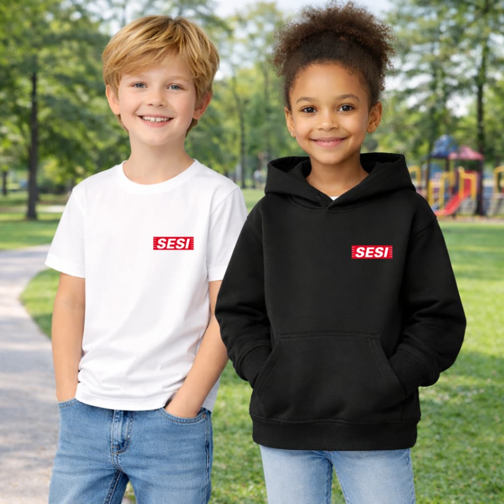 Kit Camiseta + Moletom Uniforme Sesi Franca 2026 Escola Best Seller Adulto e Infantil
