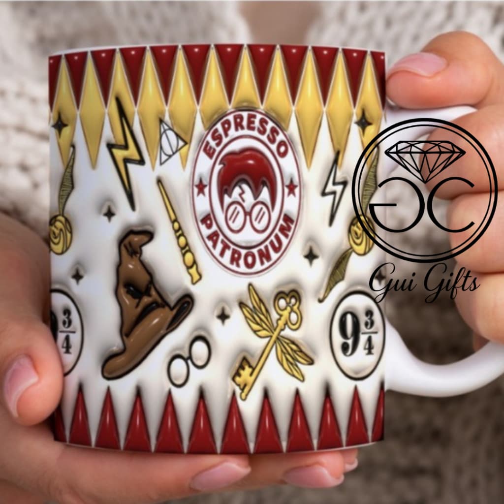 Caneca Xícara Personalizada Harry Potter Efeito 3D Porcelana 325ml Presente