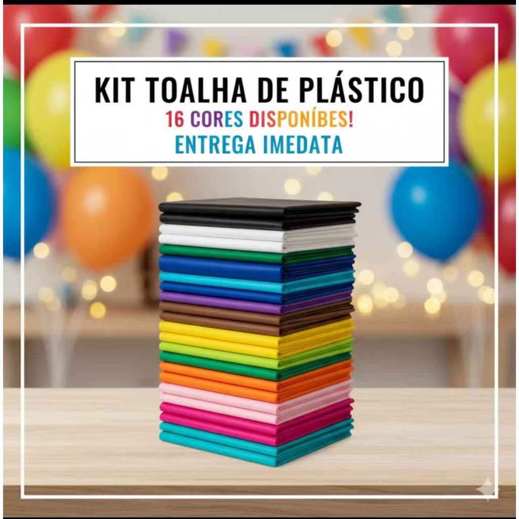Kit com 10 Toalhas de Mesa Plástico 70x70 cm Descartável para Festas, chá Eventos e Casamentos