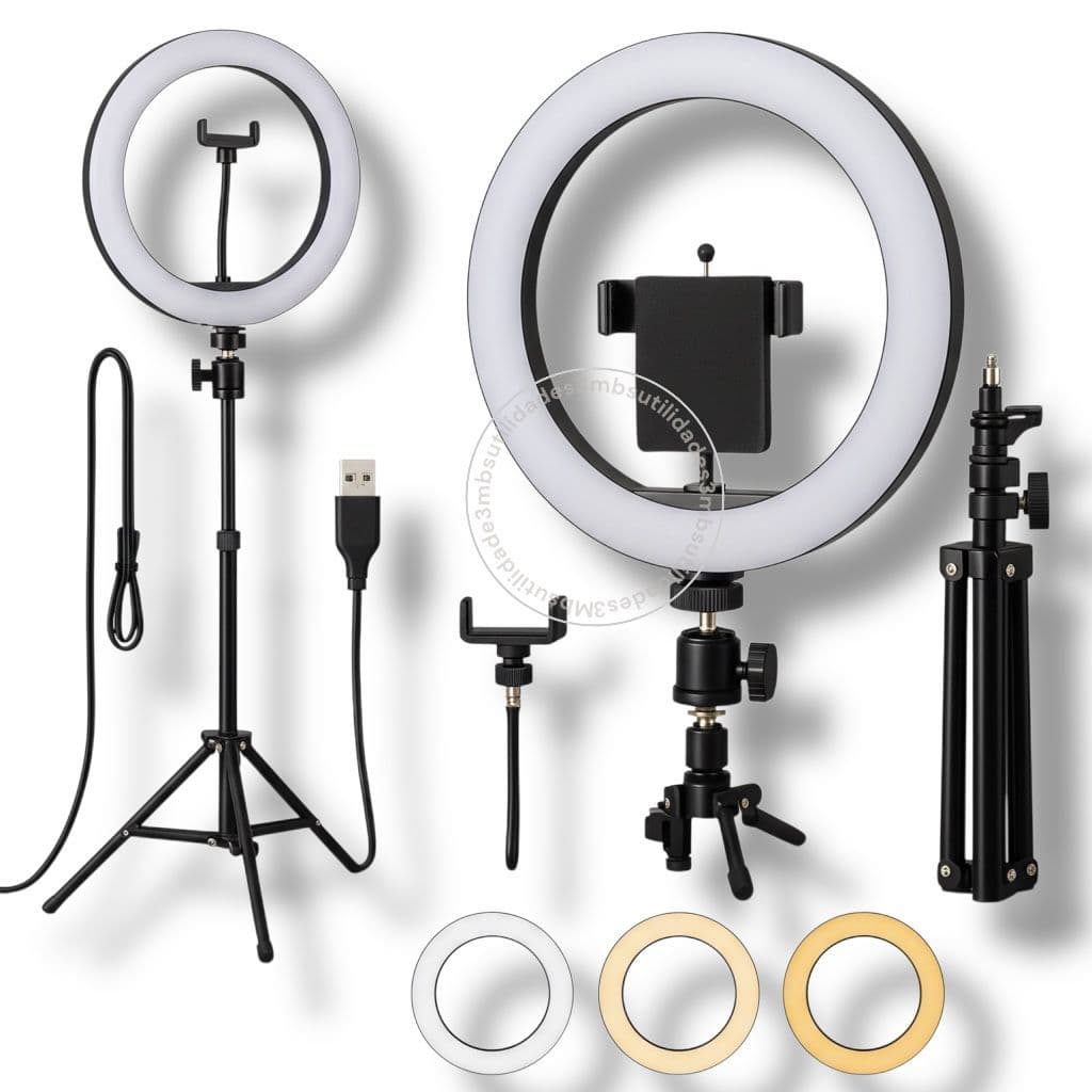 Ring Light Iluminador Polegadas 10 Com Tripé Profissional Premium Led Selfie para Celular VI