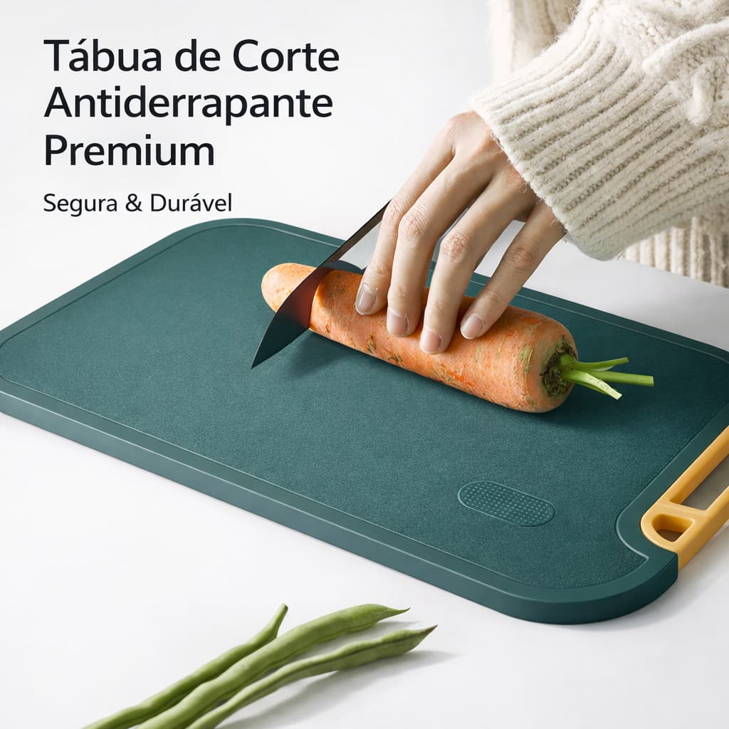 Tábua de Corte Retangular Antibacteriana À Prova De Mofo Com Alça Anti-rachaduras Cozinha