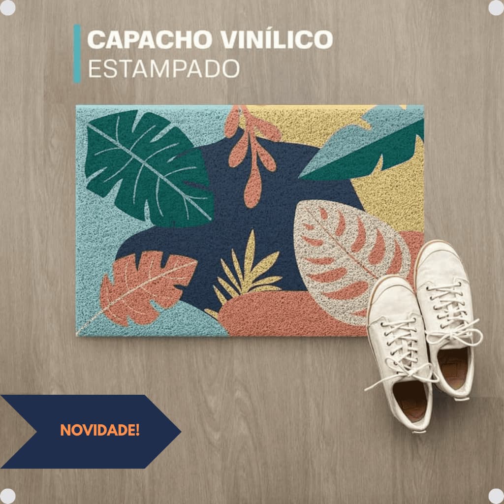 Capacho Decorativo Estampado 60x40cm Antiderrapante - Moderno