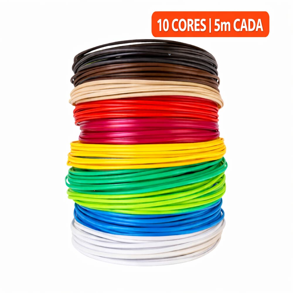 Refil Filamento para Caneta 3D Compatível Criativo Infantil Kit 50M e 100M