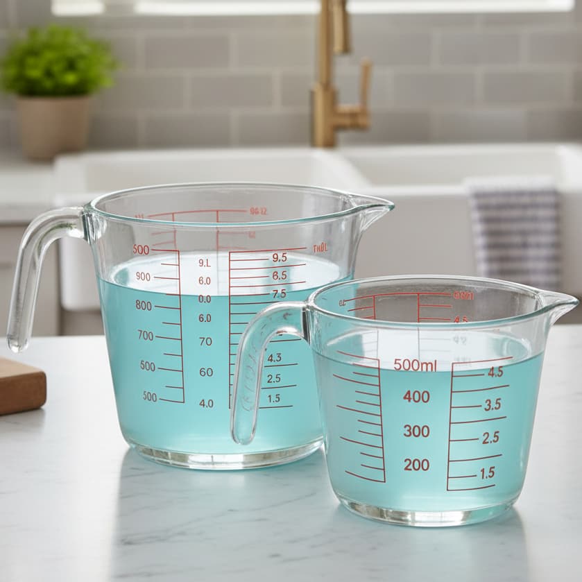 Jarra Medidora 500 ML ou 1000 ML 1 Litro Kit Medição Pode Ir no Microondas Bico Dosador Para Cozinha