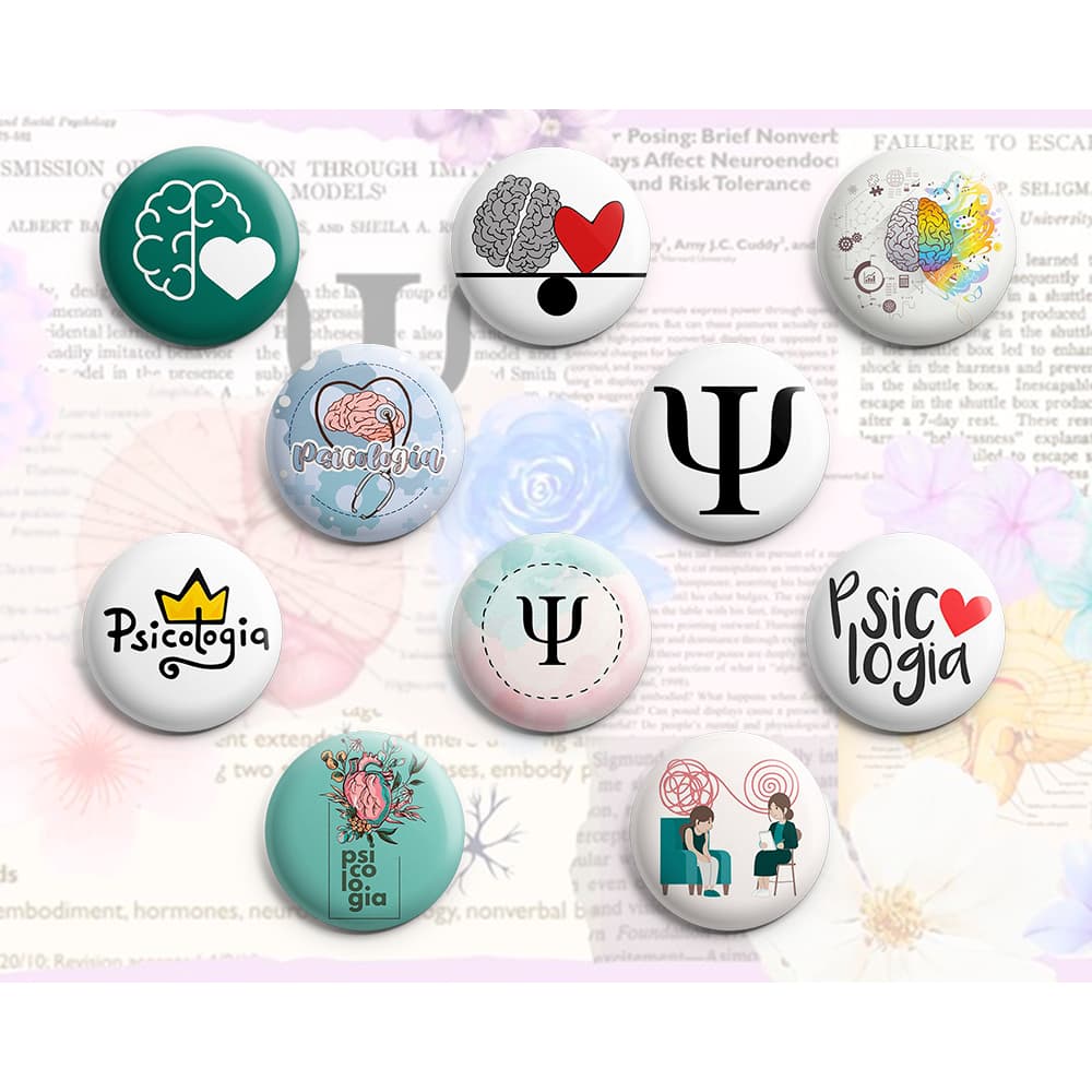 Bottons Psicologia  - Botum / Boton / Broche (3,5cm & 4,5cm)