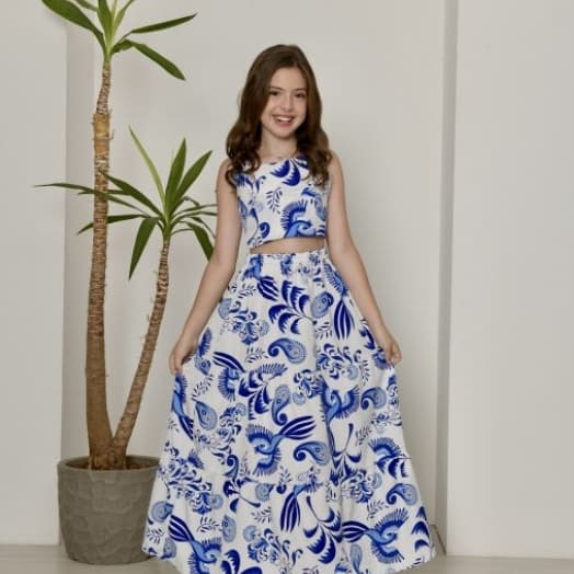 Conjunto Valentina Infantil Festa Princesa Menina Elegante Rodado Luxo Aniversário Casamento