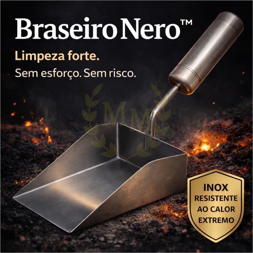 Pá Cinza Para Limpeza Brasa Carvão Churrasqueira Forno Em Inox