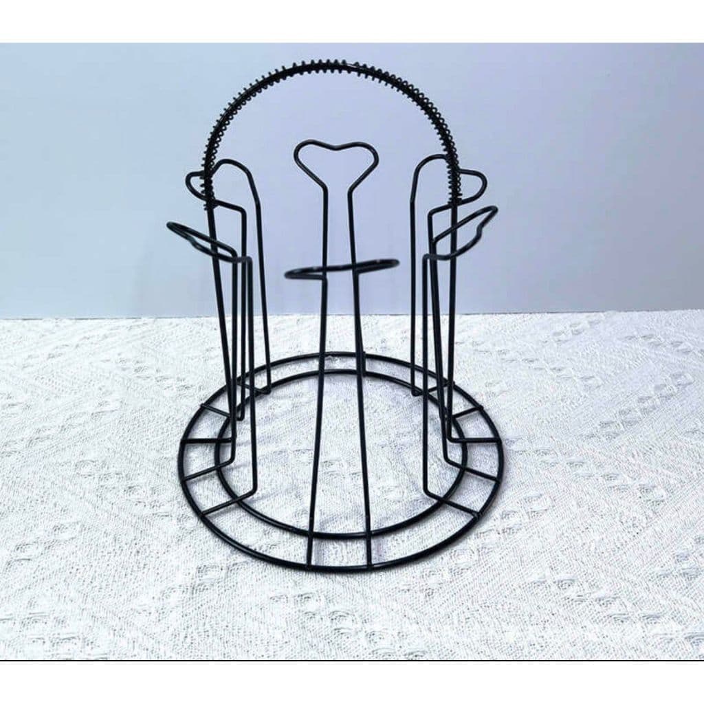 Escorredor Porta Copo 6 Lugares Aço Aramado Preto Black