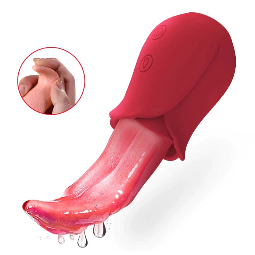 Vibrador Rosa com Língua Vibratória | 10 Modos | Estímulo M e Prazer a Dois